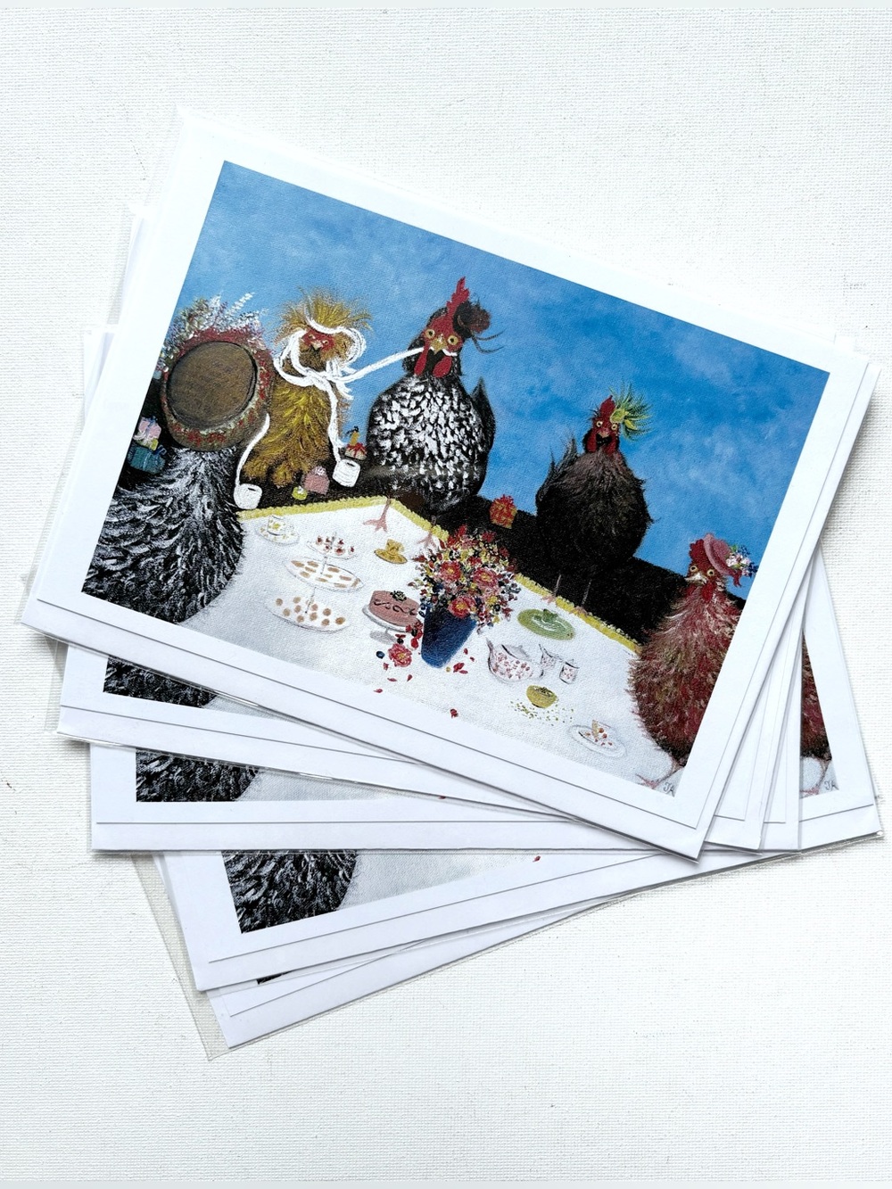 NWT Blank Inside Note Cards Hen Party Prints of Original Art Bundle